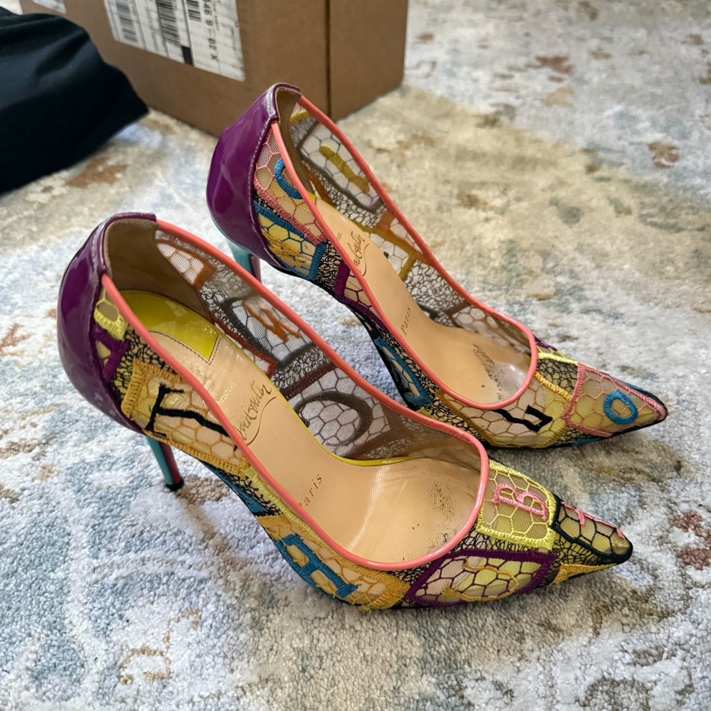 Christian Louboutin Multicolor Patchwork Heels